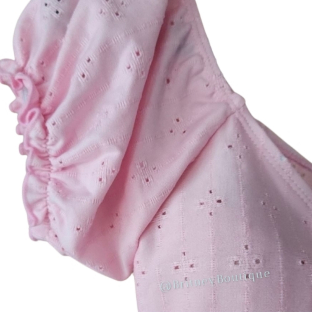 Pink Lilly Eyelet Crop Top - Picture 2 of 5
